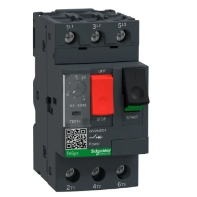 GV2ME04  Schneider GV2ME04  Schneider motor koruma şalteri  GV2ME motor koruma  0.25-0.4A motor koruma şalteri  Termik manyetik